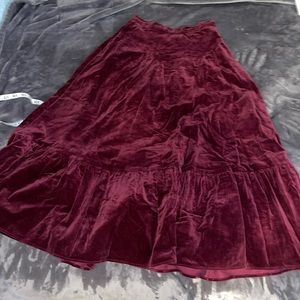 Gunne sax velvet maroon midi skirt size 5
